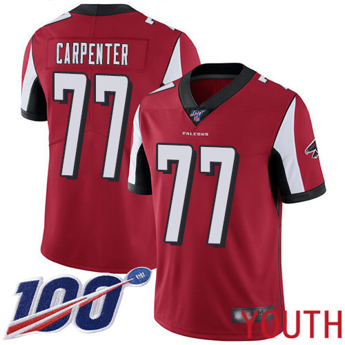 Atlanta Falcons Limited Red Youth James Carpenter Home Jersey NFL Football 77 100th Season Vapor Untouchable